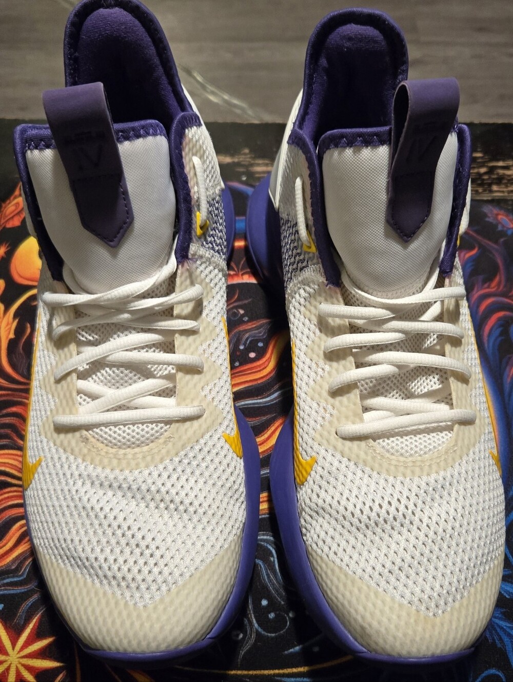 Nike Men’s Athletic Shoes White Purple Yellow